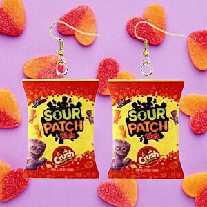 Candy Bag Acrylic Dangle Earrings NEW